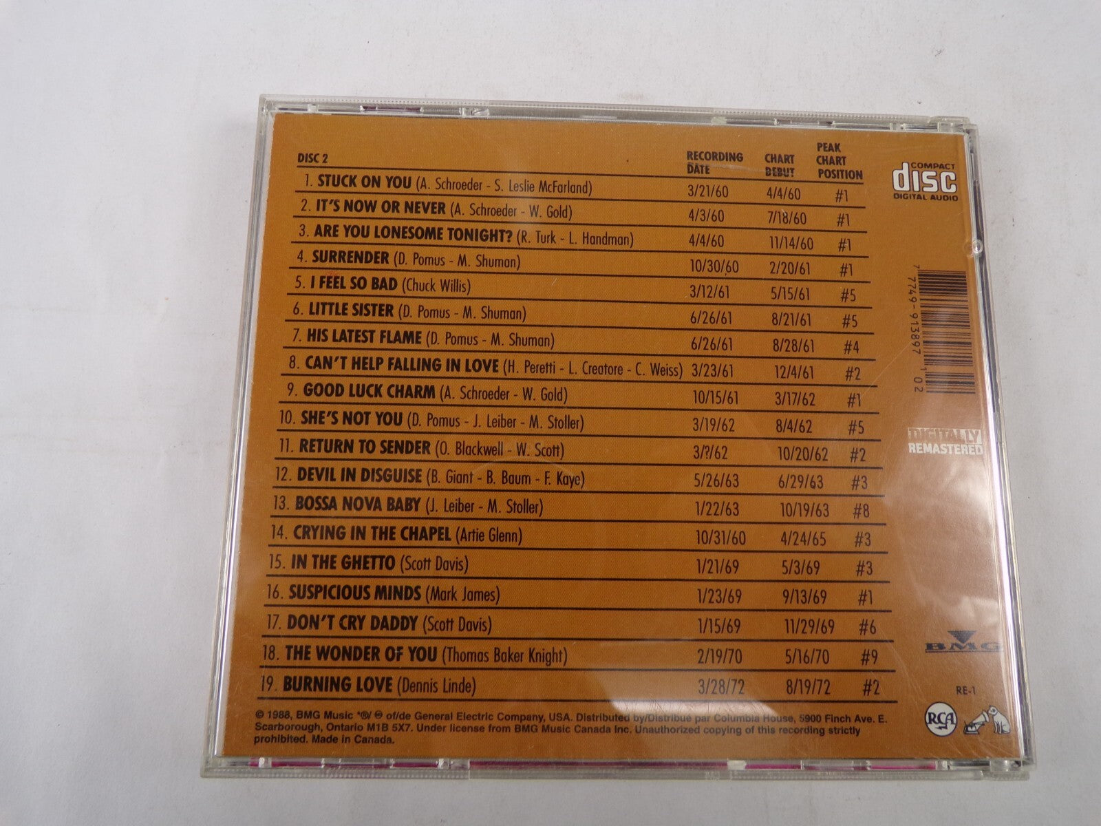 The Top Ten Hits Stuck On You Its Now Or Never Are You Lonesome Tonight CD#57