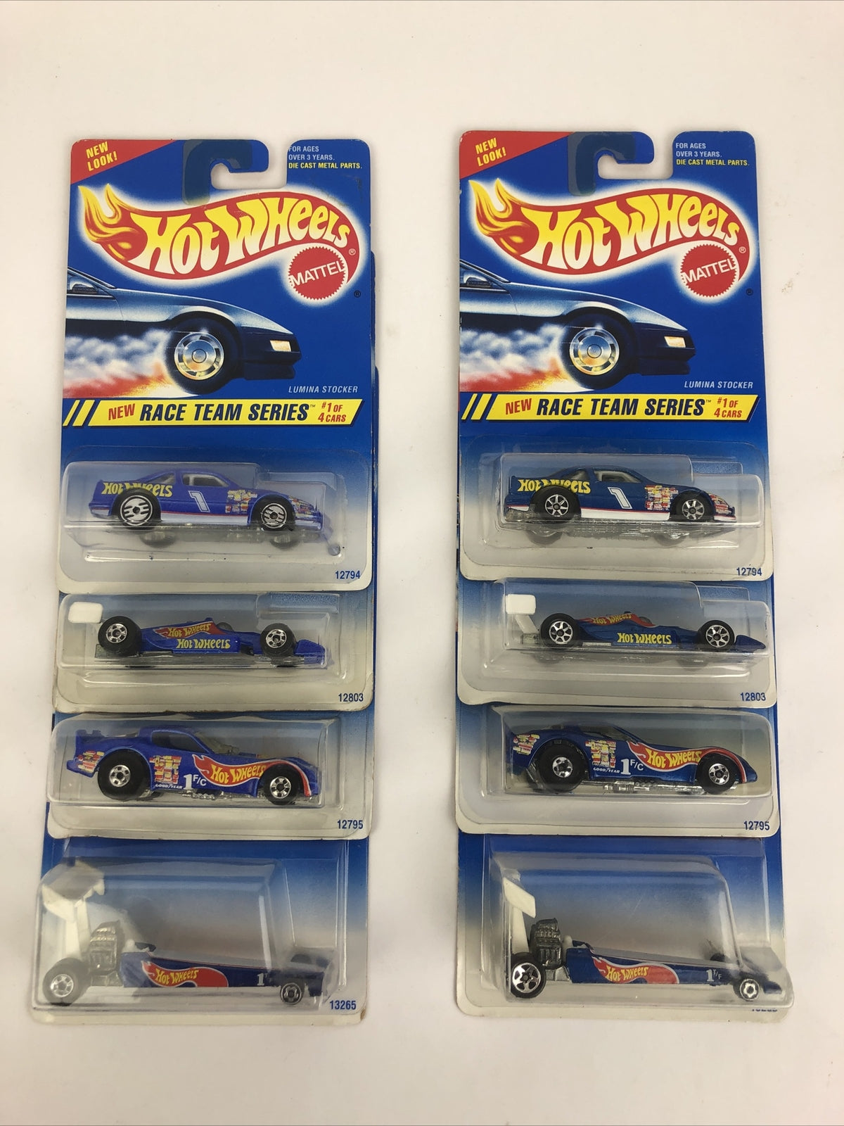 2 x Hot Wheels Race Team Series COMPLETE SET Lumina Side-Splitter Dragster 500