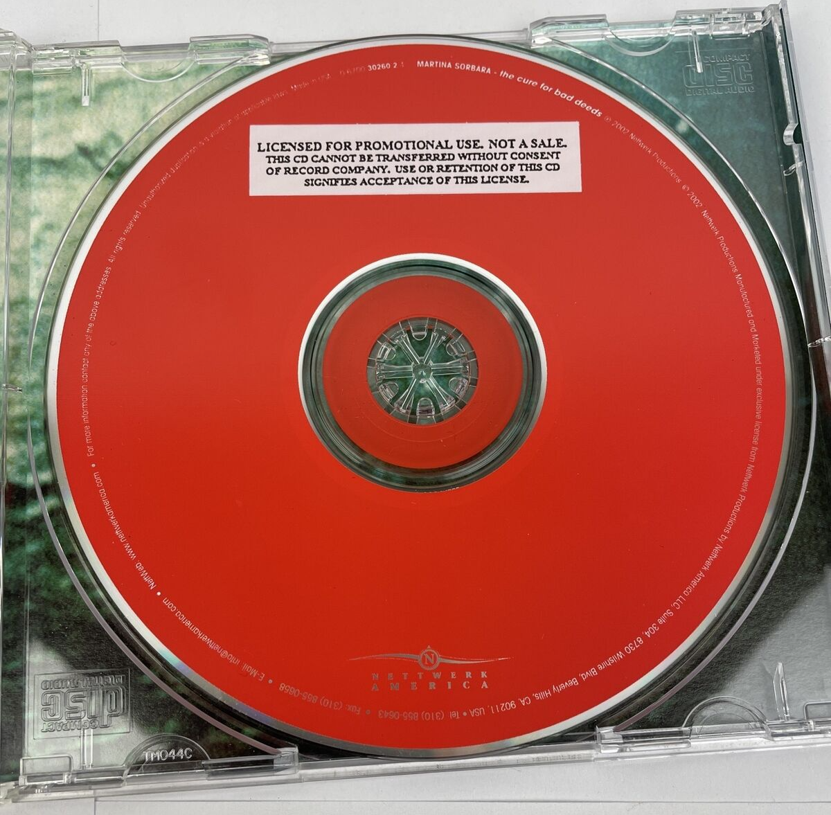 The Cure for Bad Deeds by Martina Sorbara Digital Audio CD - 2002 Nettwerk     S