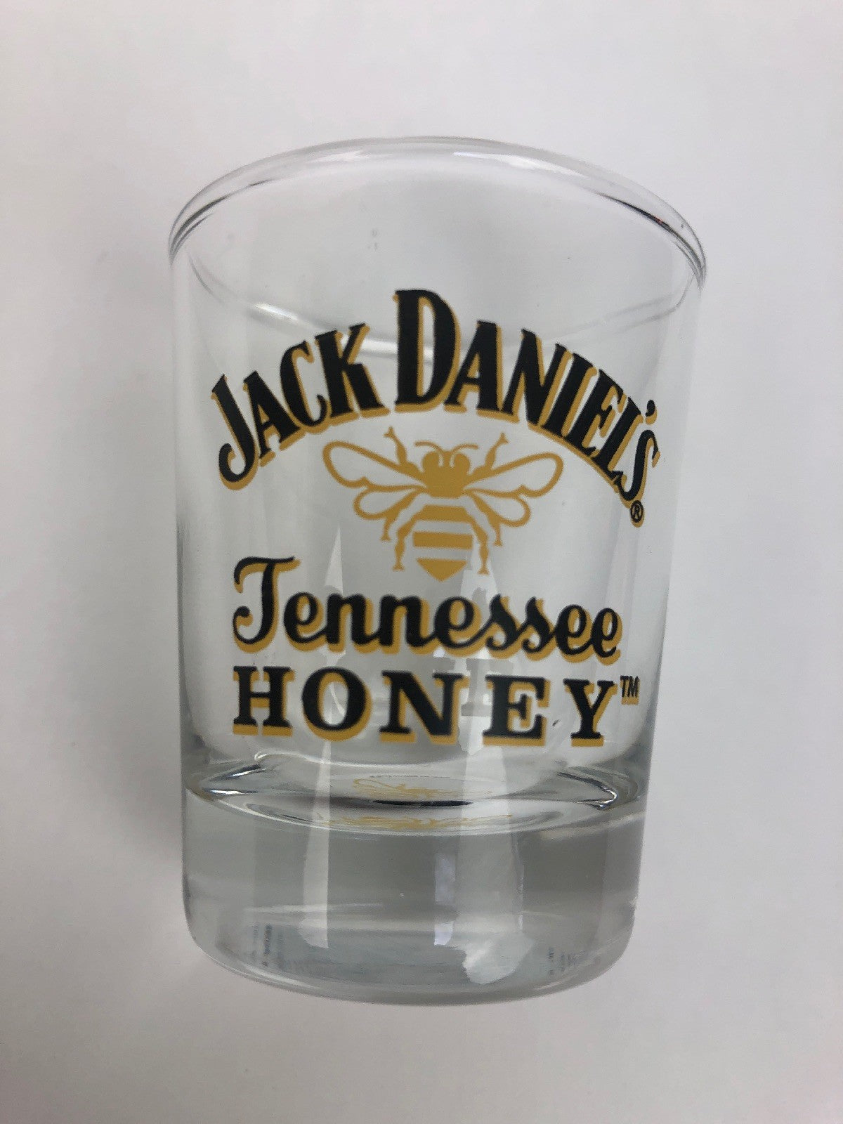 Jack Daniels Tennessee Honey Clear Shot Glass Gold Honey Bees Glasses - FSTSHP