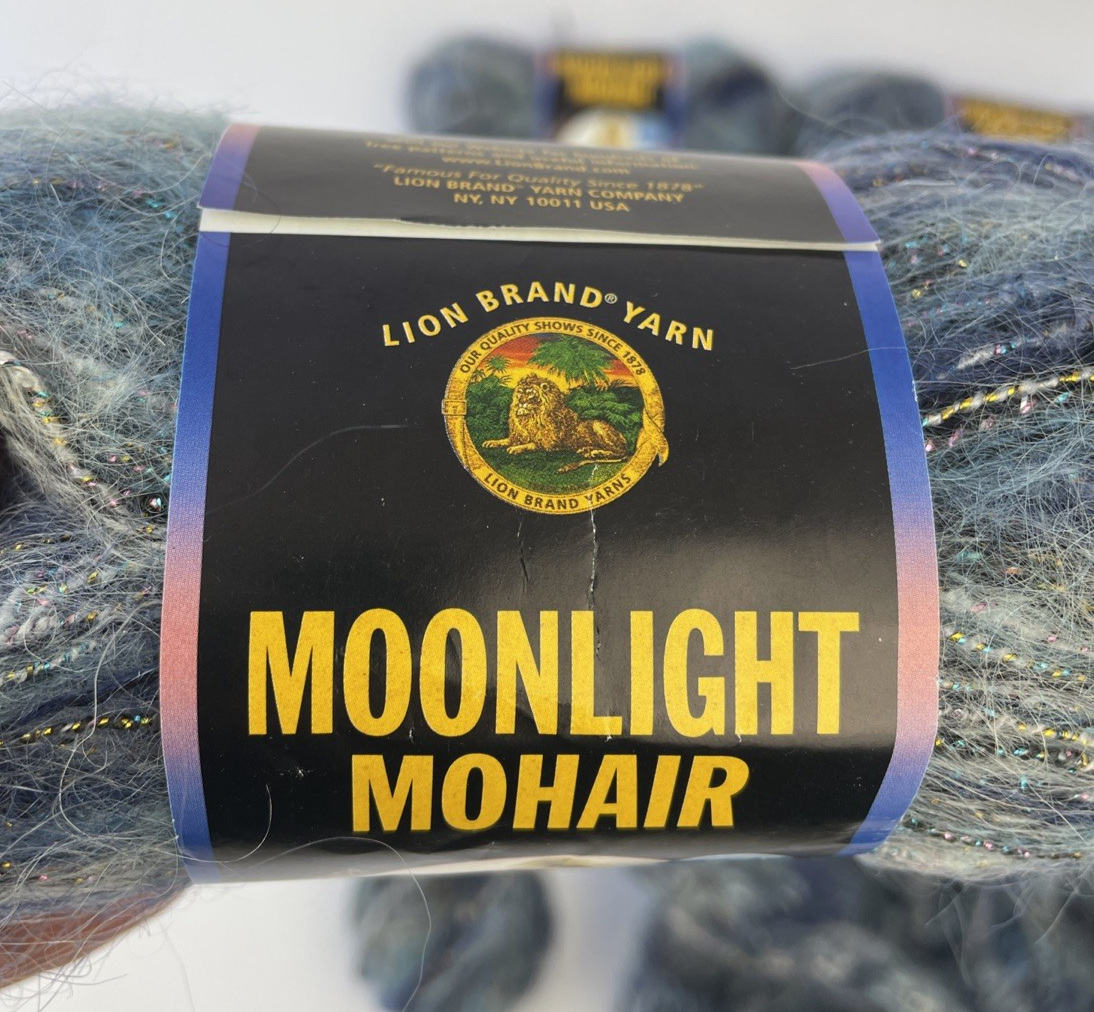 Lot Of 8+  Lion Brand Moonlight Mohair discontinued #205 Glacier Bay 1 3/4 oz