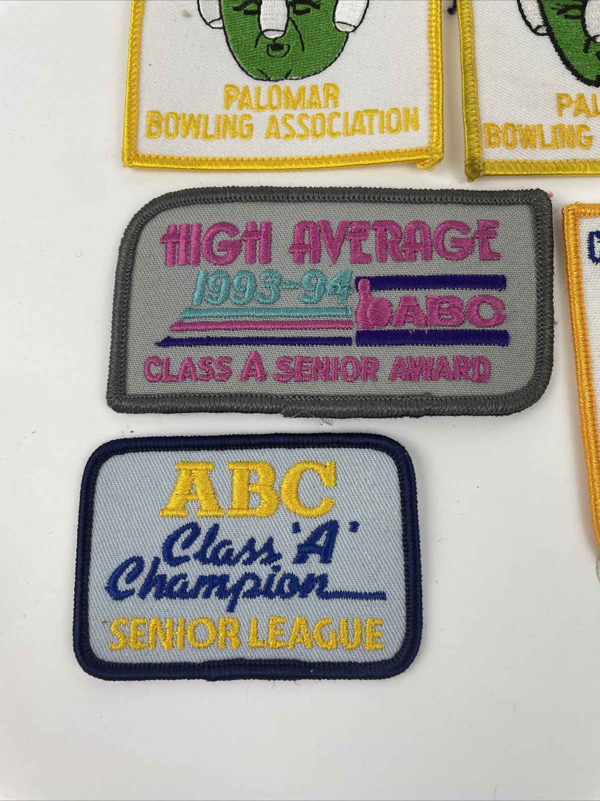 Lot Of 14 Vintage Bowling Patches Split ABC WIBC Sour Apple Bowling Association