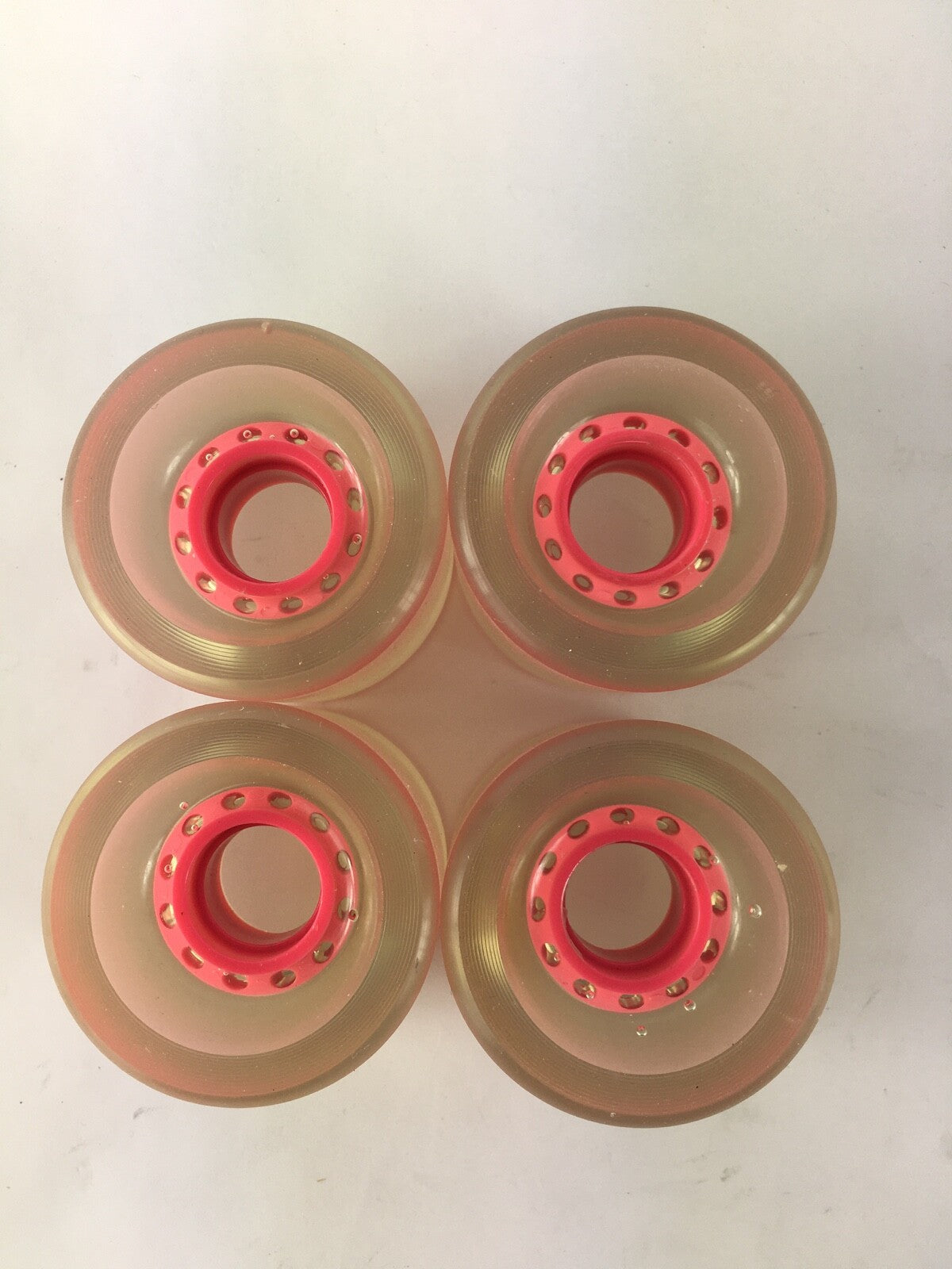 Cruiser CLEAR BRIGHT Pink CORE GUMMY Skateboard Wheels 82A 62 mm Stone Sanded  
