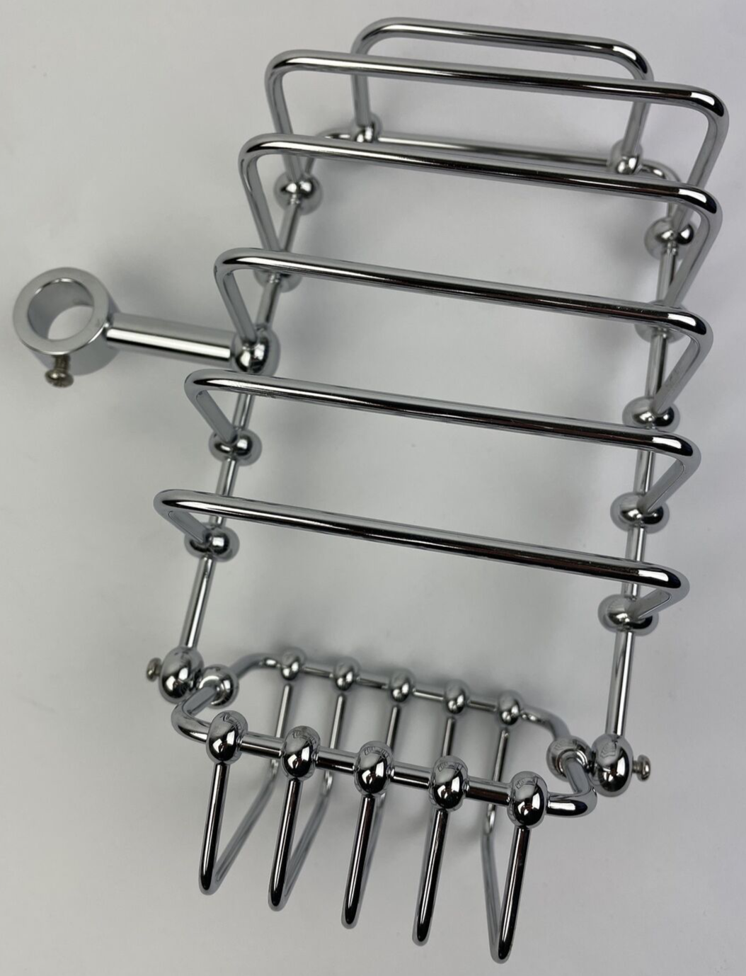 SH 214-CP 7-Inch Riser Mount 5/8" Soap Basket for Clawfoot Tubs Polished Chrome