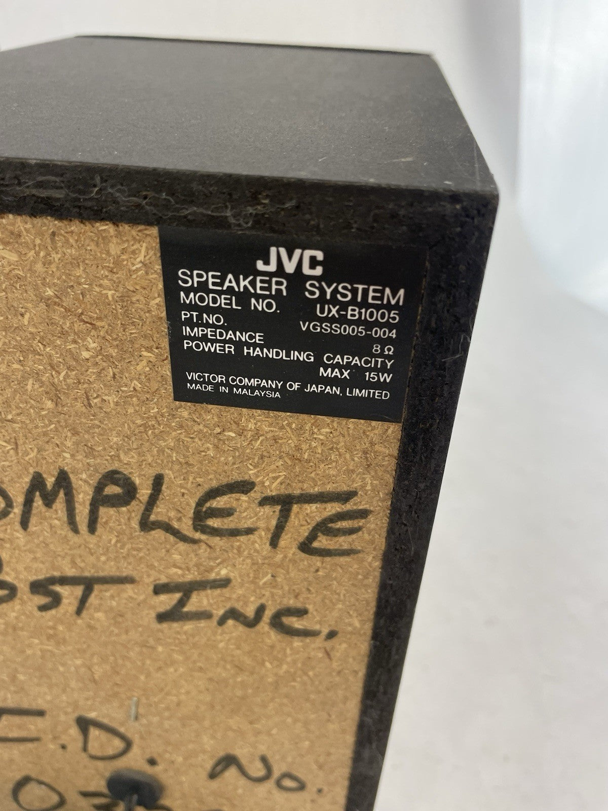 Vtg 90’s JVC Speakers System Model # UX-B1005 Impedance 8 Ohms-Both Sound GREAT!