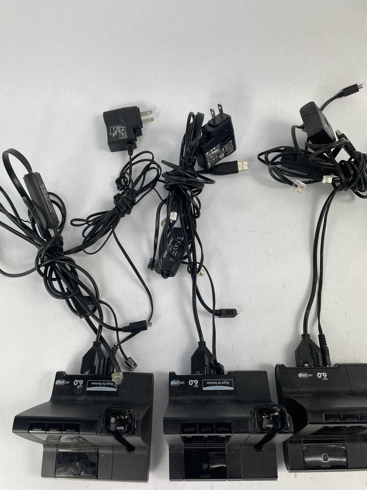 Lot of (7) Plantronics W02 Wireless Headset System Charging Bases w Power Supply