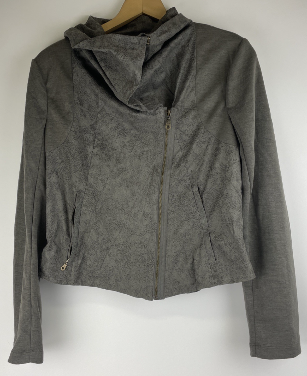 NWT Niki Biki NIKIBIKI Designer Faux Suede Asymmetrical Zipper Moto Jacket Large