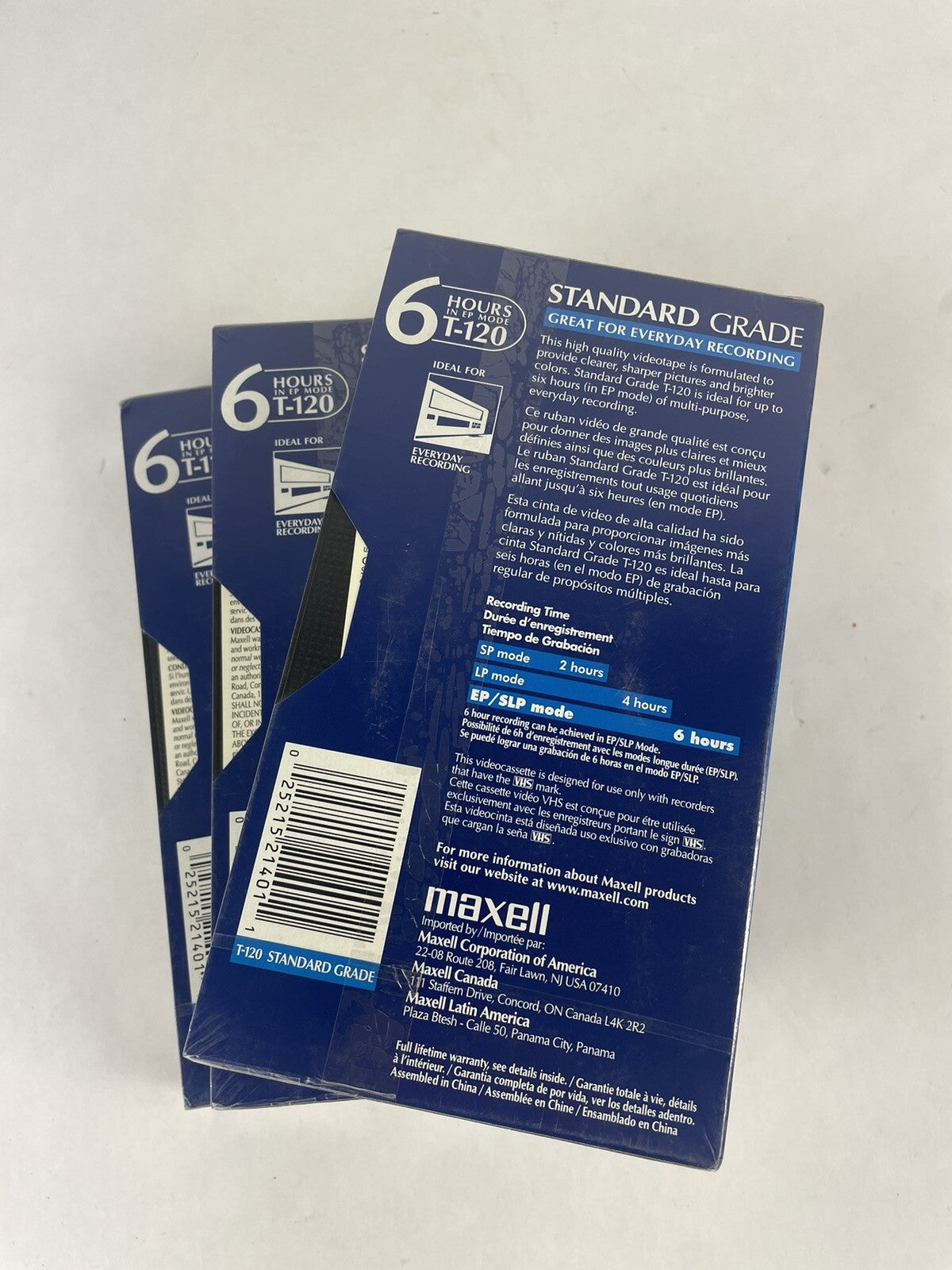 Lot of 3:  BRAND NEW Sealed Maxell GX-Silver 6 Hours T-120 VHS Blank Tape