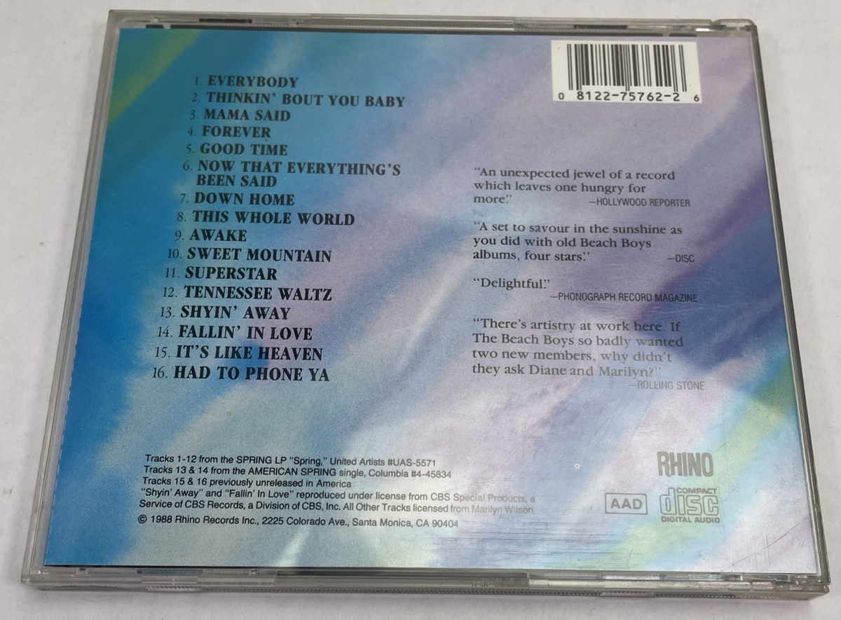 SPRING - Self Titled S/T (1972 Album) CD 1988 Rhino Brian Wilson - Mint Disc