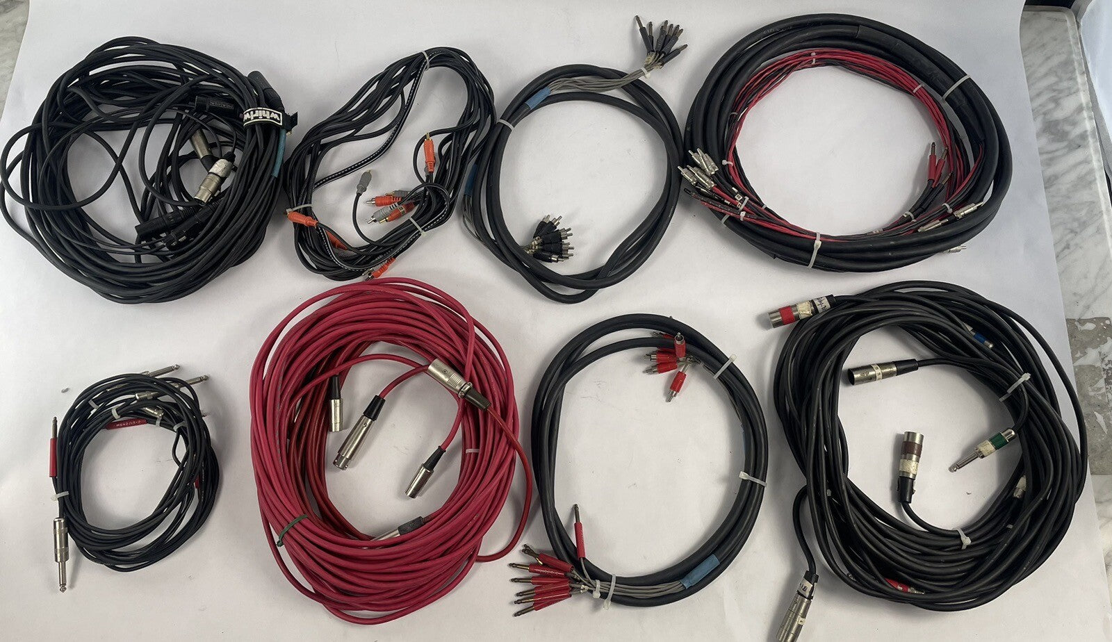 Lot of 8 Audio Snakes - XLR / TRS / Switchcraft  M642 / Neutrik Whirlwind