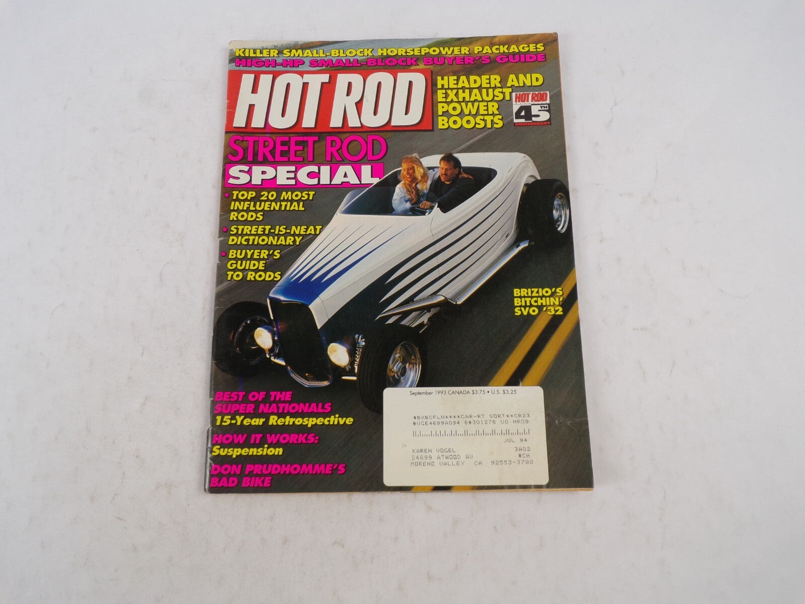 September 1993 Hot Rodding Magazine Street Rod Special Killer Samll-Block Horse