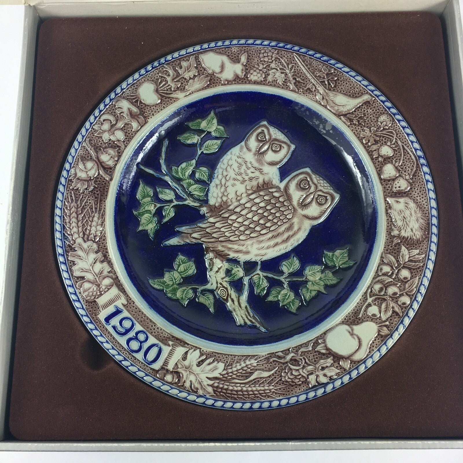 1980 Geobel Bavarian Forest Annual Stoneware Plate First Edition Ten Year Series