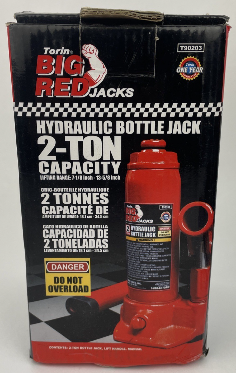 BIG RED Torin Red Hydraulic Welded Bottle Jack Clow Mold Storage ,Red, 2 Ton