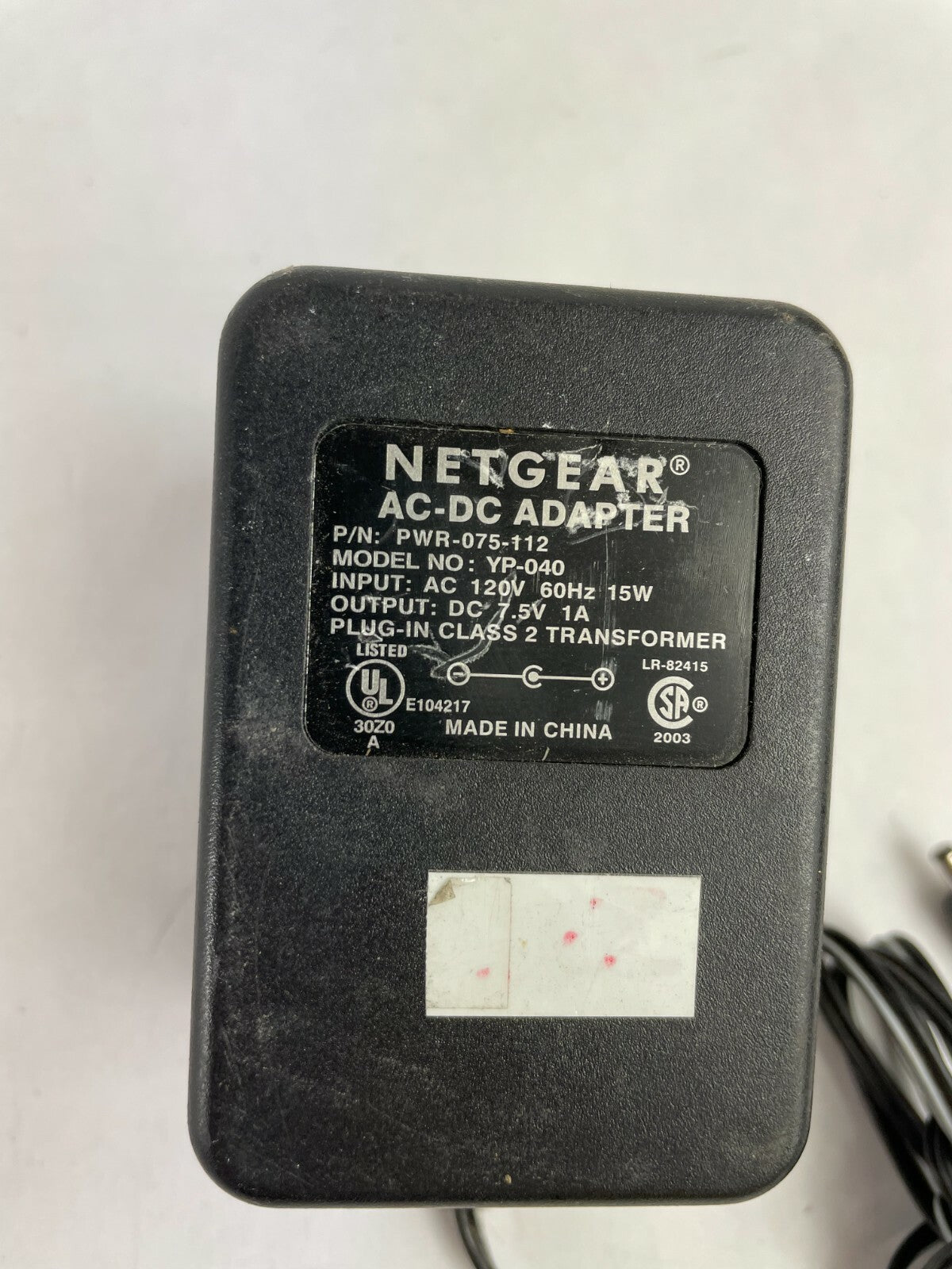 Genuine Netgear Adapter PWR-075-112 Output 7.5 V 1 A  Power Supply Adapter A83