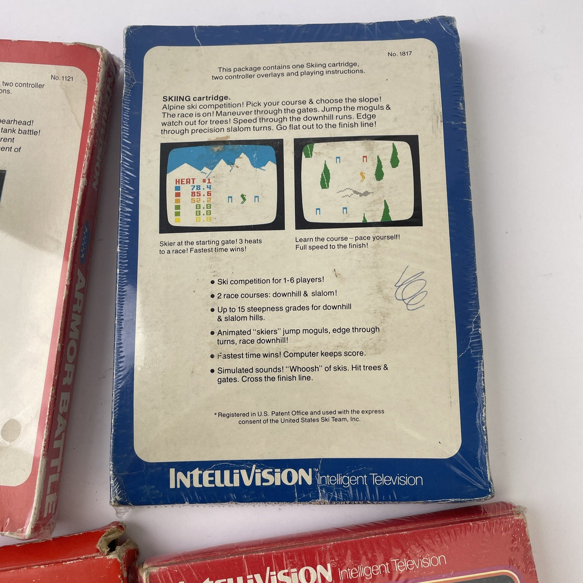 4 x INTELLIVISION Mattel Electronics Games Night Stalker Space Battle US Skiing+
