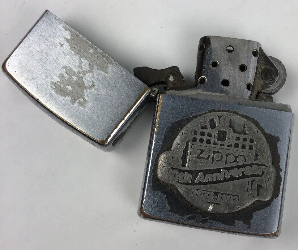 60th Anniversary Vintage OEM Zippo Rare Collectors Edition Flip Lighter - LOOK