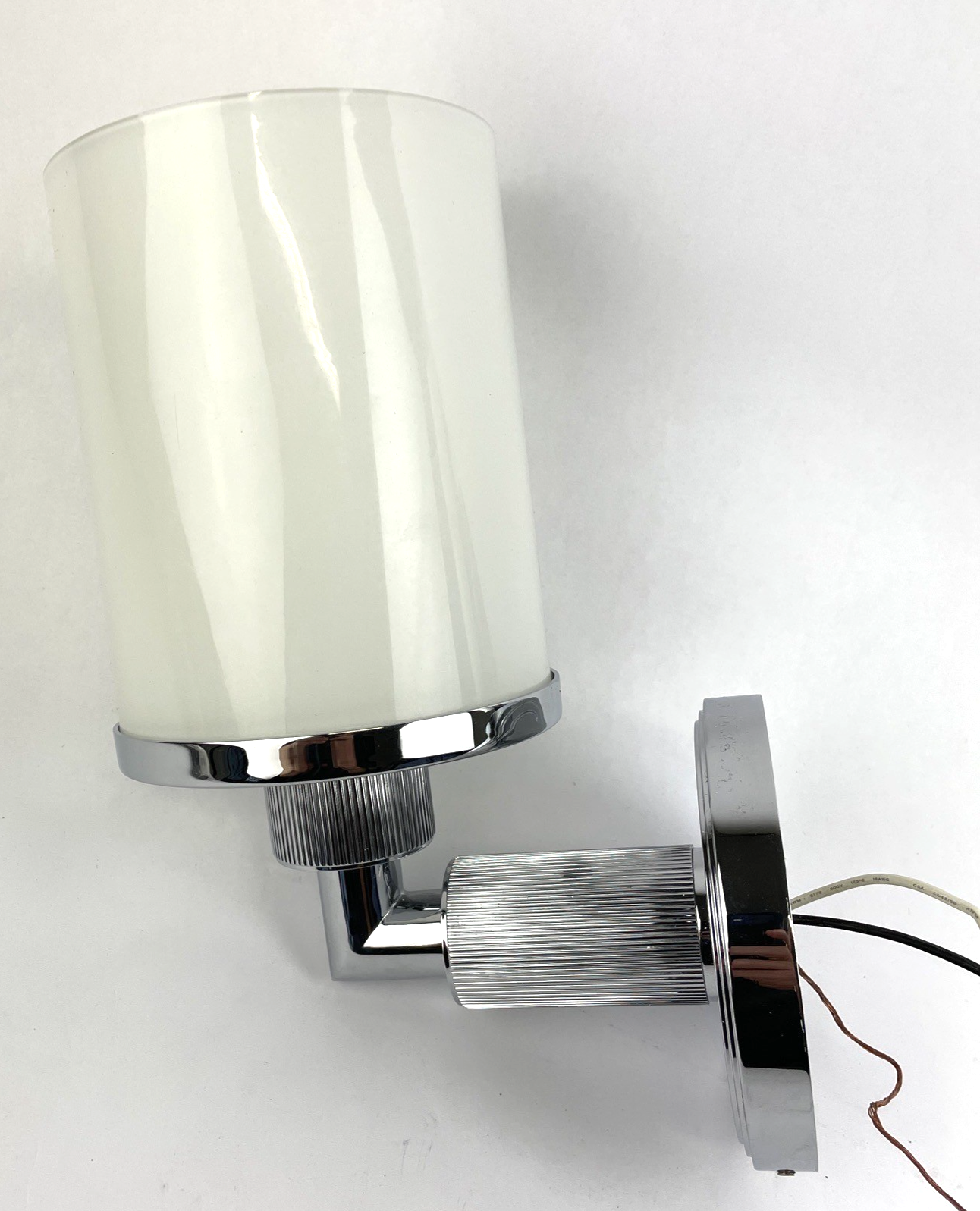 Norwell Lighting Wave 1 Designer Light Wall Sconce E-24431 White Glass
