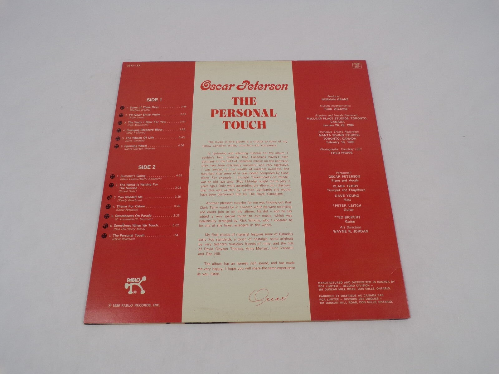 Oscar The Personal Touch You Needed Me Theme For Celine Vinyl Record