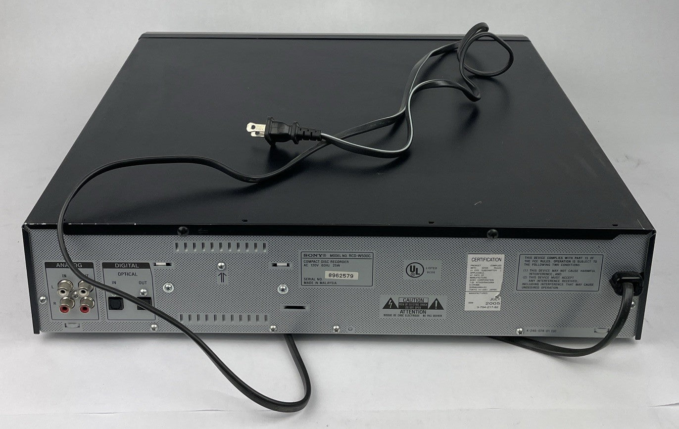 Sony RCDW500C 5 CD Changer Recorder Powers On Deck A Not Ejecting Deck B Ejects