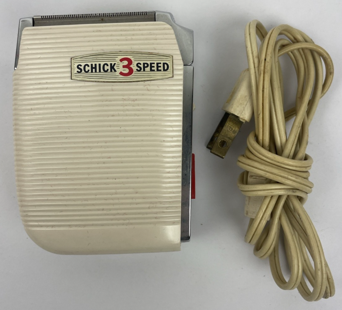 Vintage Schick 3-Speed Electric Shaving Razor 1960's  Working Creme Color