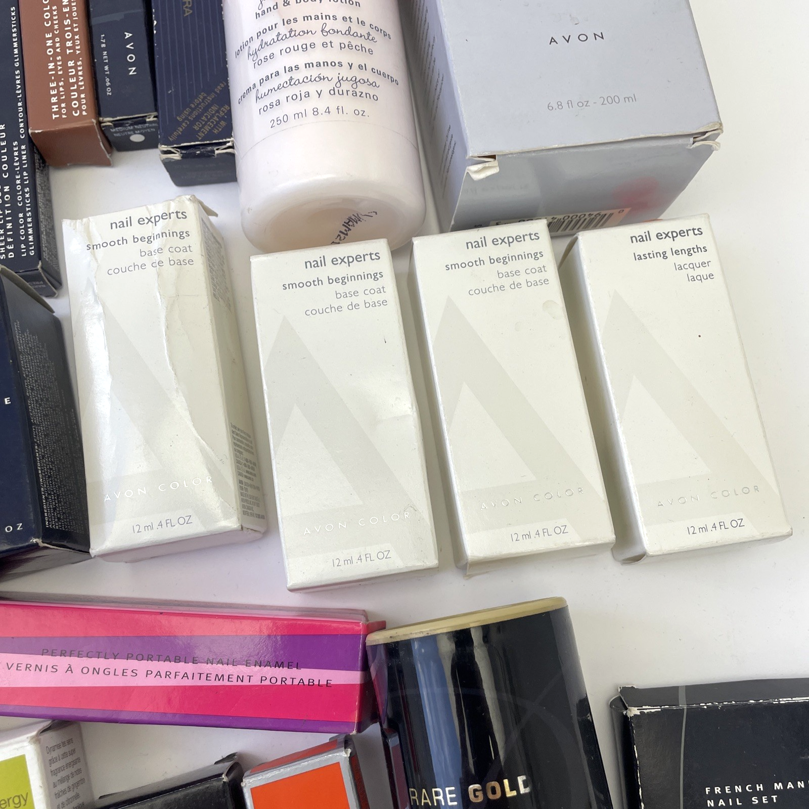 Avon Huge Lot Of 100+ AVON ANEW Cremes Make Up Glazewear Blush Nailwear Lipstick