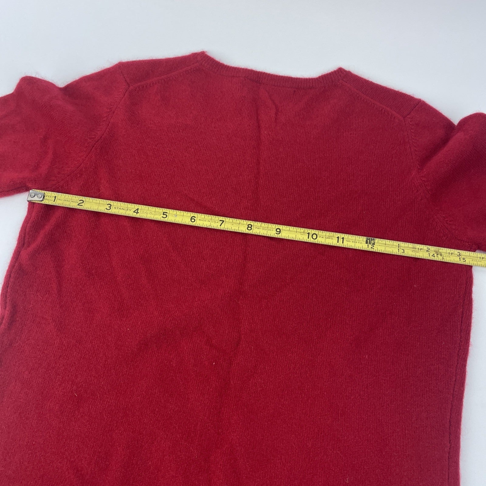 Sutton Studio 100% Cashmere Sweater Women XS Red Short Sleeve Crewneck Pullover