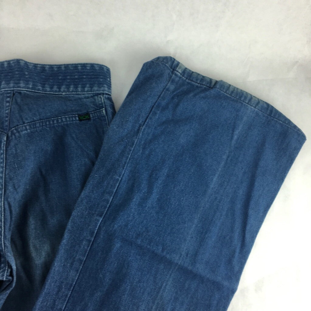 WOW Womens Straight Leg Jeans Blue Zipper Fly Pocket Denim 28