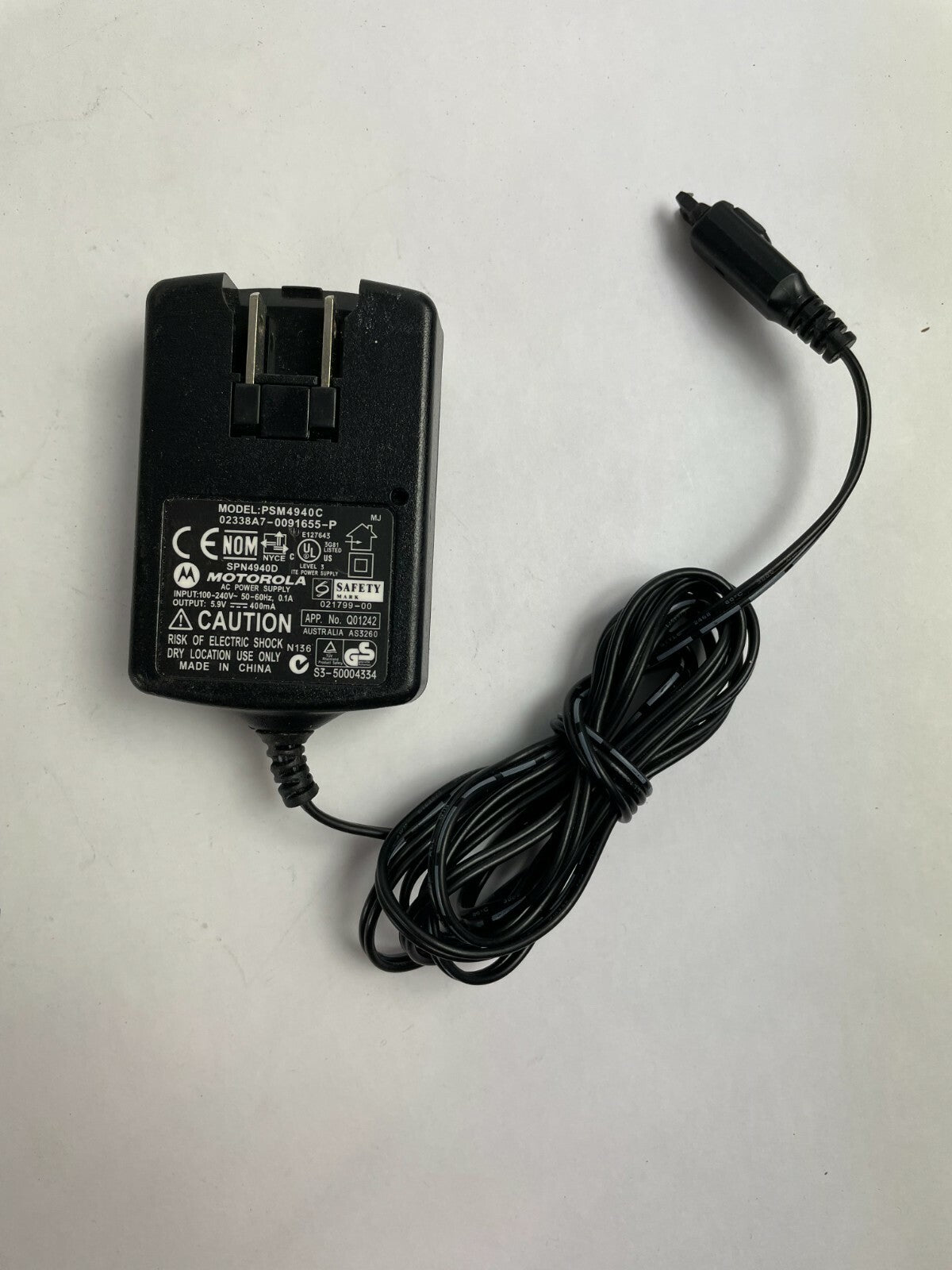Genuine Motorola PSM4940C AC Adapter Output 5.9 V 400mA Power Supply Adapter A75