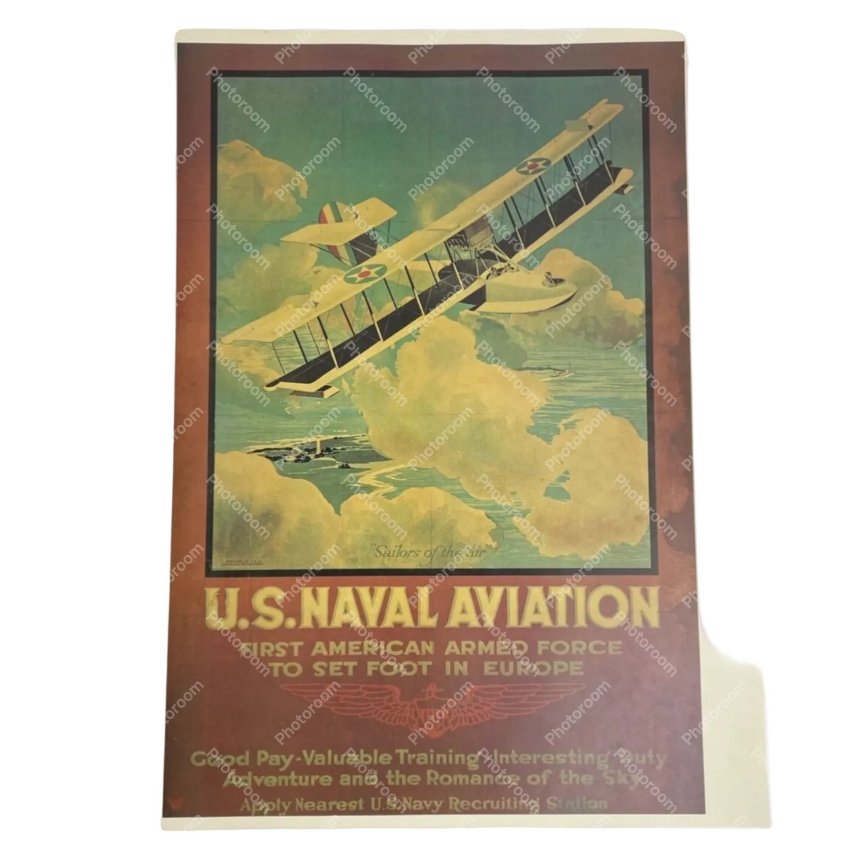 Vintage US Navy Recruiting Poster US Naval Aviation Sailors of the Air 20" x 16"