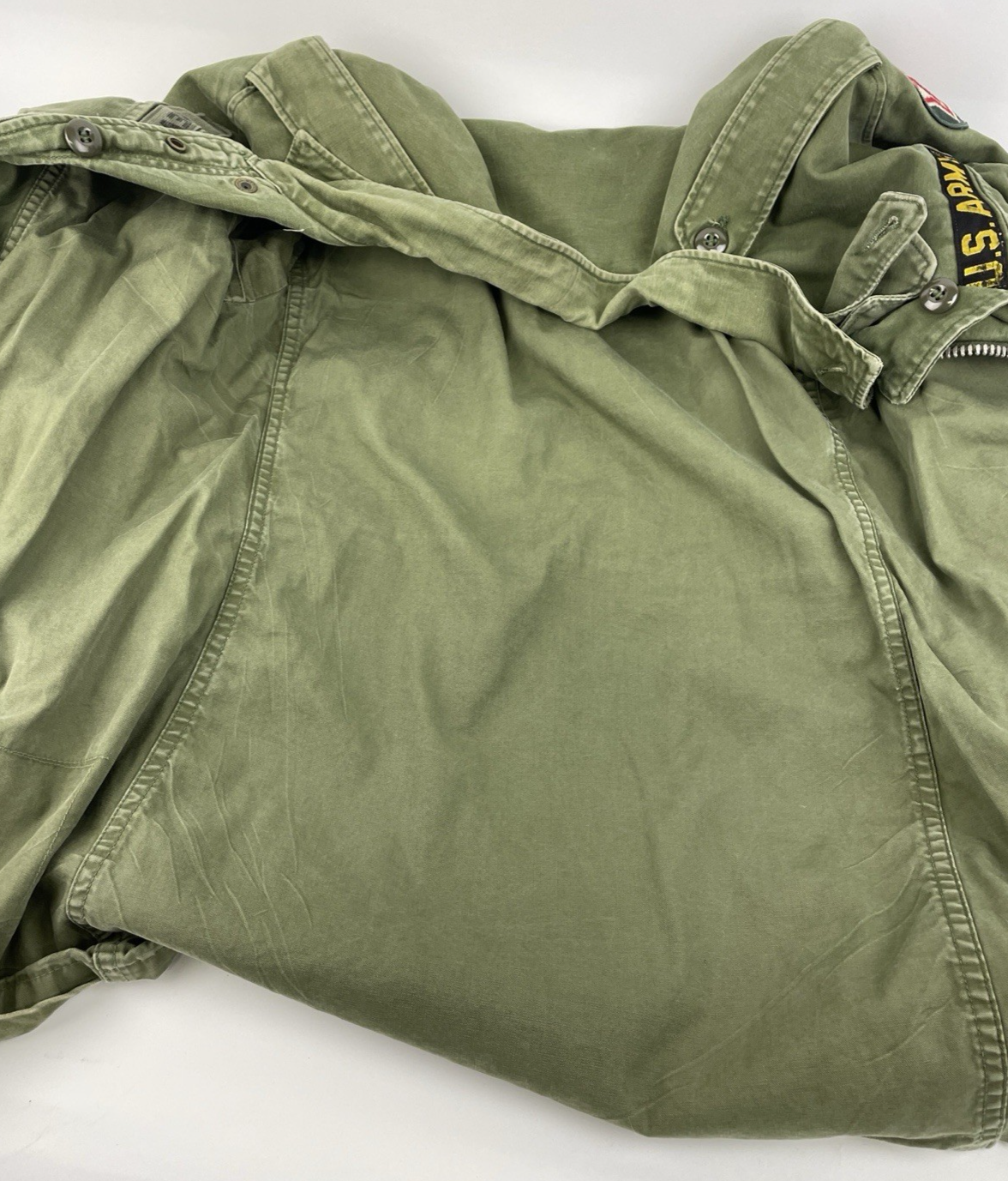 Vintage US Army Coat Mens XS Olive Green Field Jacket WR Sateen OG107 Military