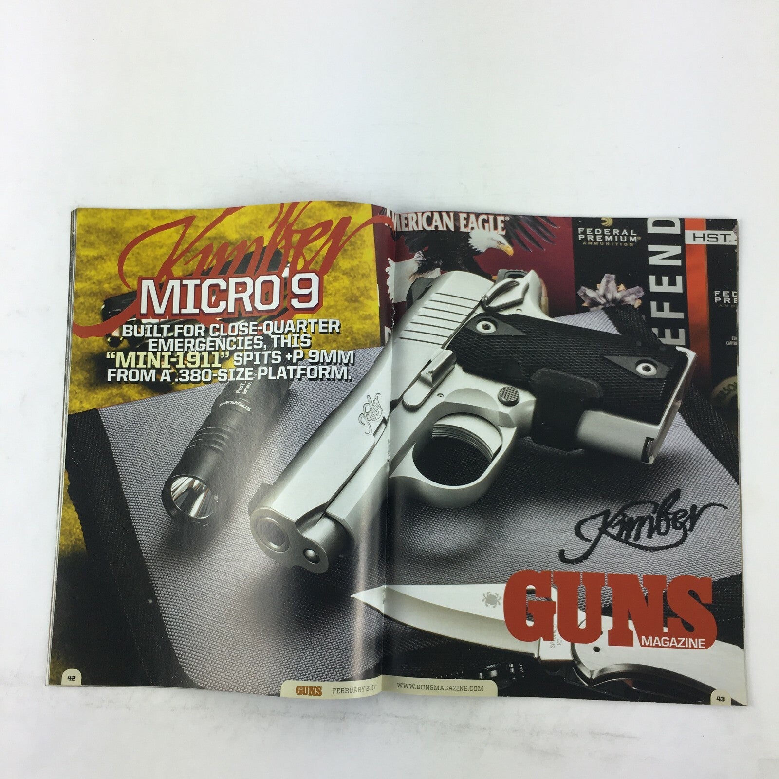 February 2017 Guns Magazine Pocket Parabellum Kimber Micro 9 SIG M400 Predator