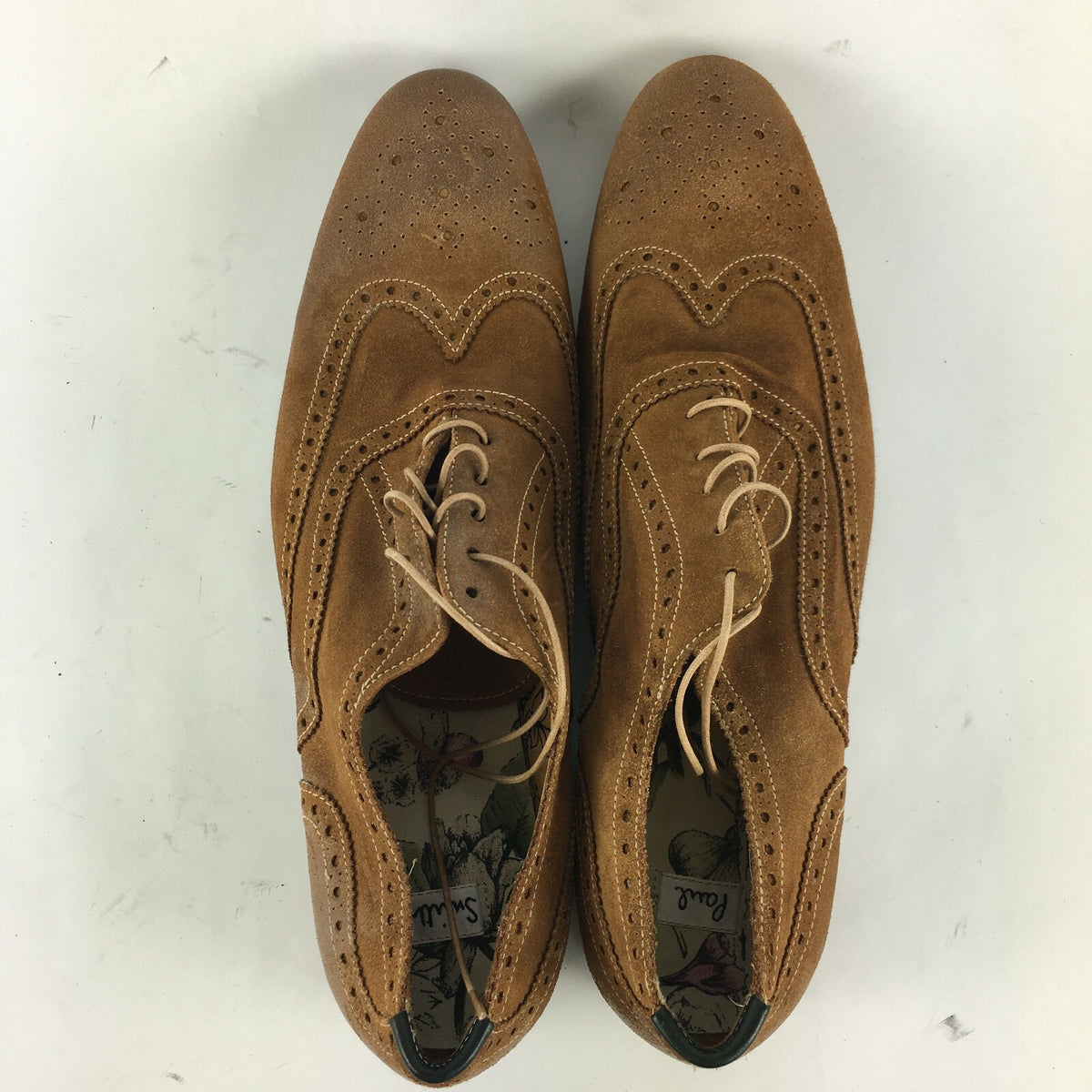 Genuine Paul Smith Stylish Brogue Style Brown Shoes for Men Size 9 1⁄2