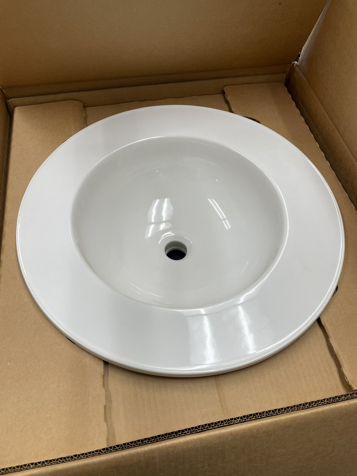 Kohler Camber K-2282-0 white round drop-in bathroom sink without faucet hole
