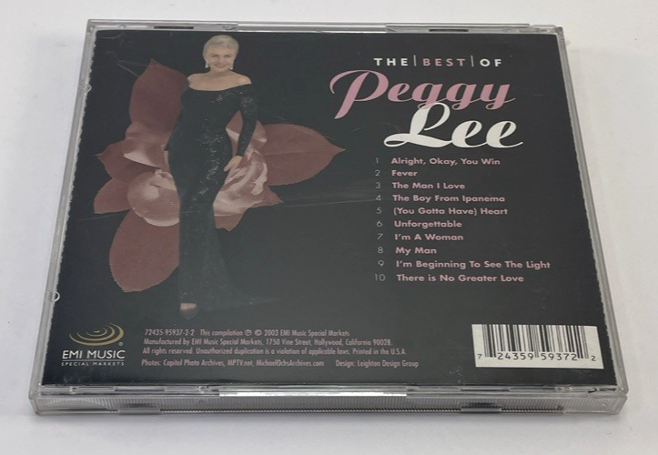 Peggy Lee - The Best Of Digital Audio CD 2003 Jazz Vocal EMI Music           #45