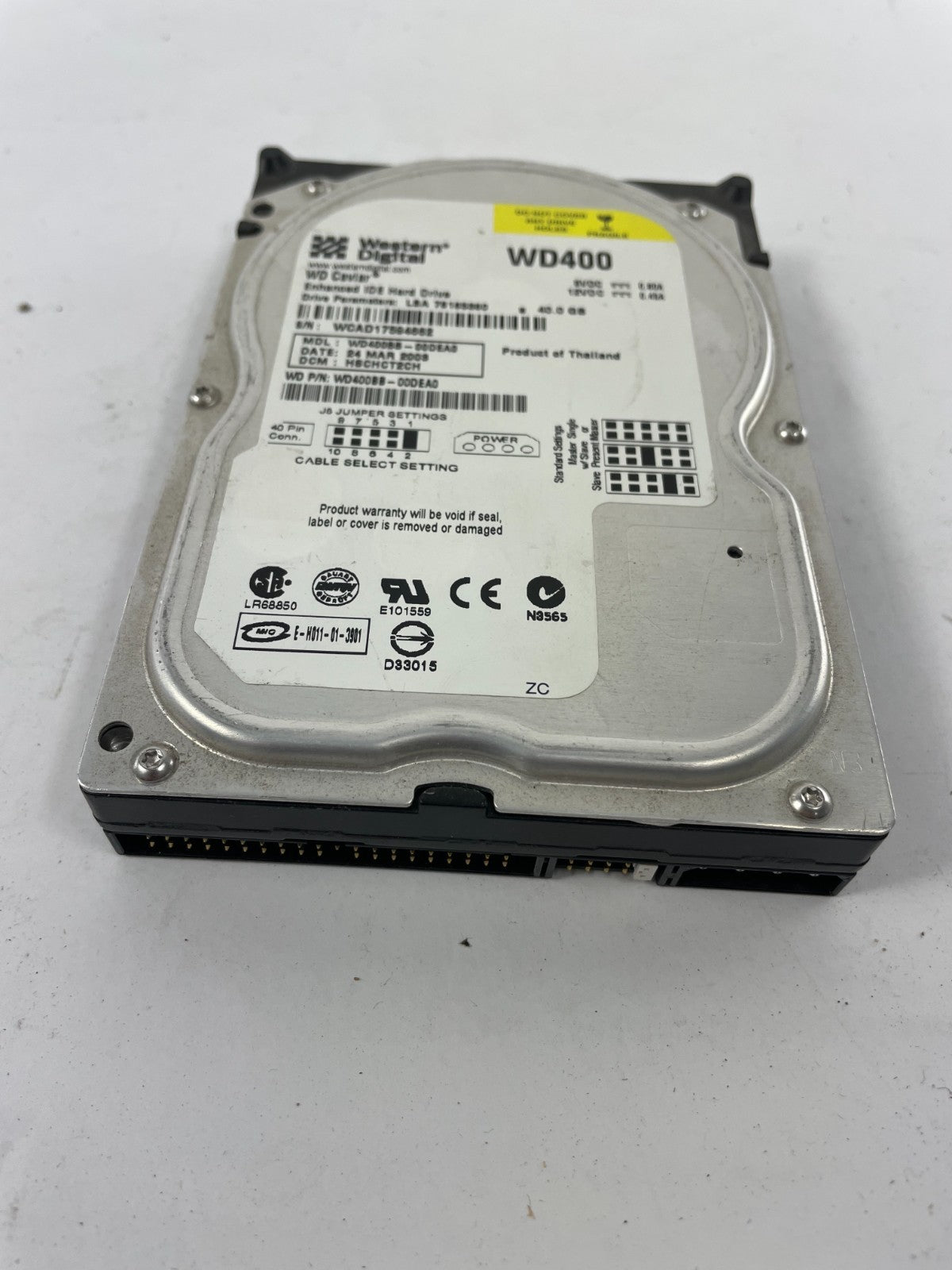 Western Digital WD400 7200RPM SATA 40GB Internal Hard Drive Cache 2 MB