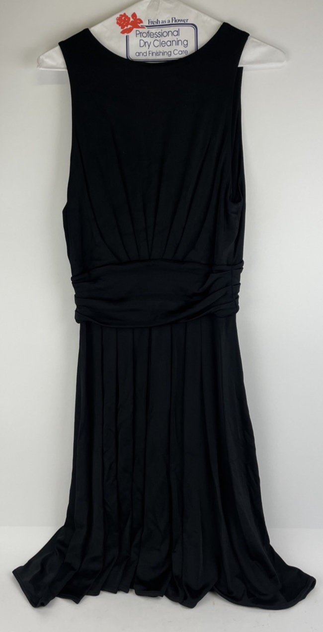 Diane Von Furstenberg Azelia Dress Women's Sz 12 Black Slinky Sleek Office Work