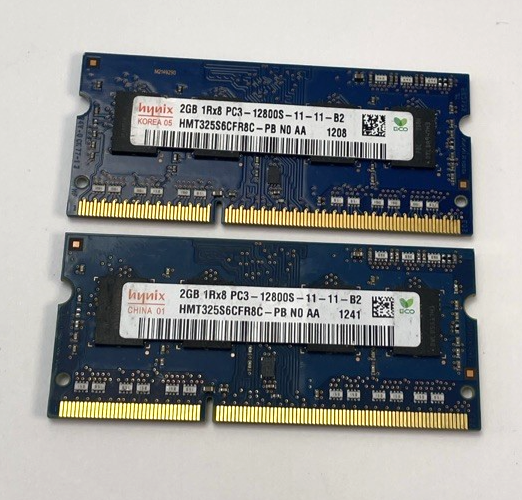 Lot of 2 x HYNIX HMT325S6CFR8C-PB 2GB 1RX8 PC3-12800S-11-11-B2