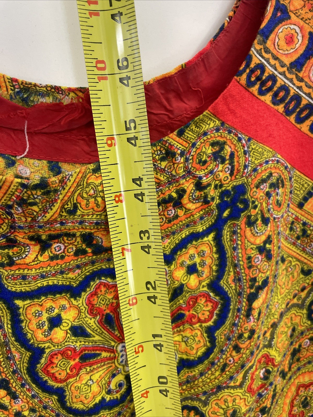 Caftan Kaftan Dress Orange Paisley Medallion Boho India OSFM - LOOK
