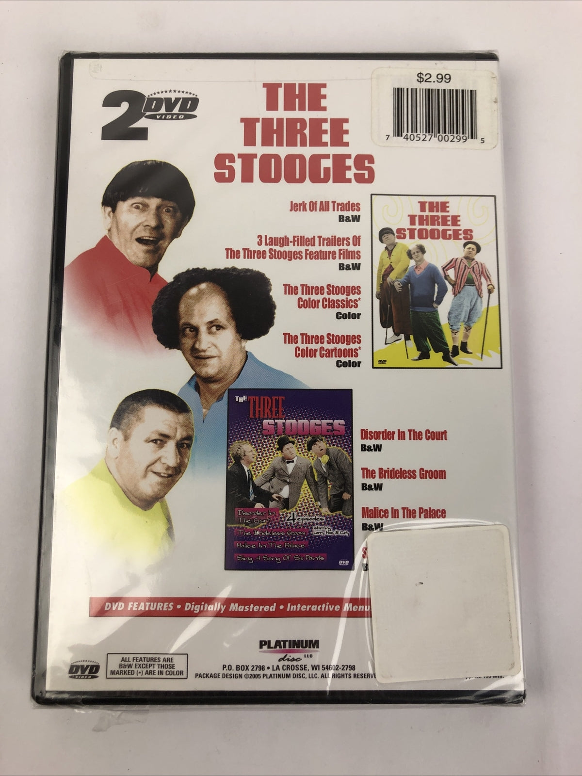 THE THREE STOOGES DVD VIDEO VOLUME 1 AND VOLUME 2 DISC SET FULL SCREEN Brand New