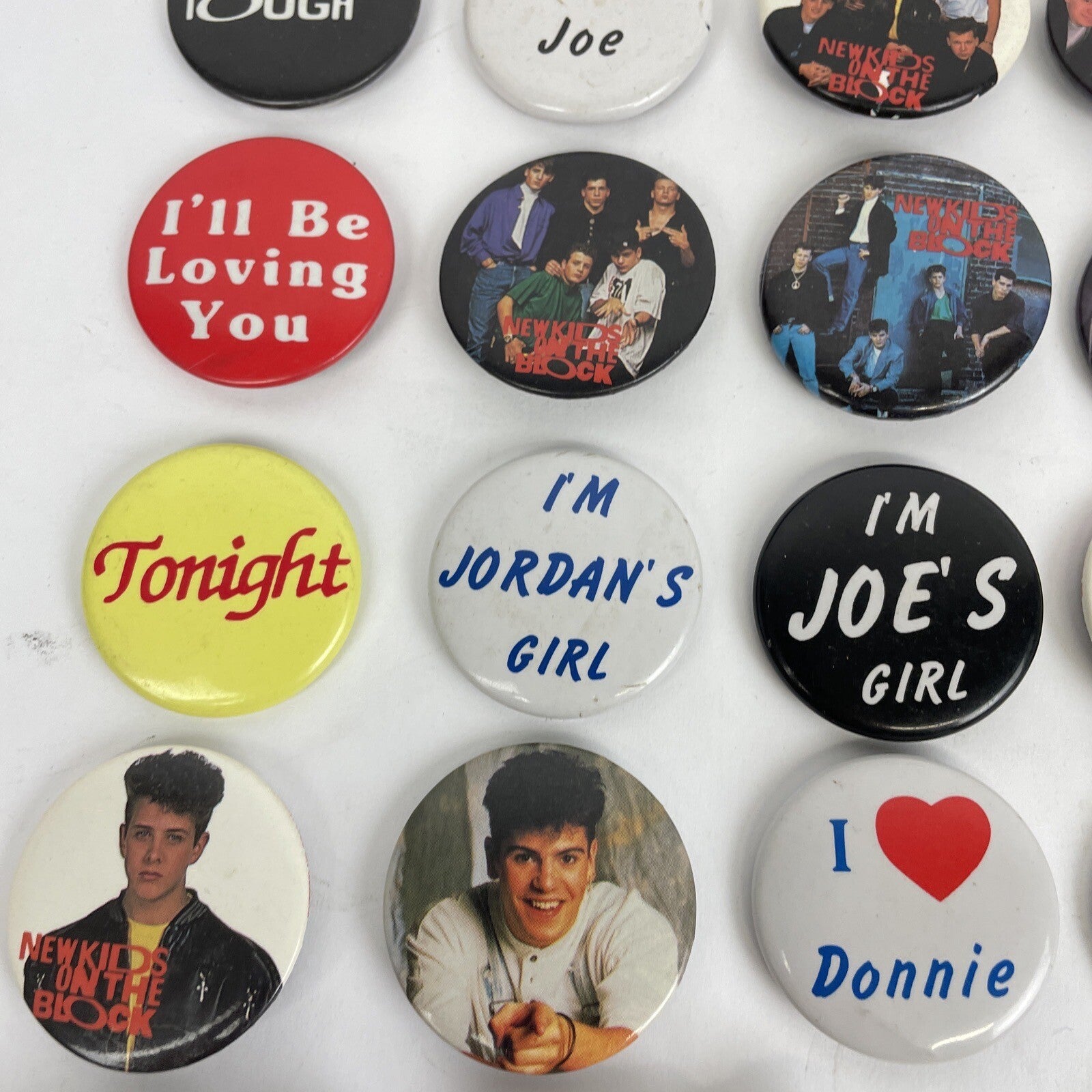 Lot of 45 New Kids On The Block buttons pins keychain and vintage NKOTB collectibles from the 90s and Y2K era