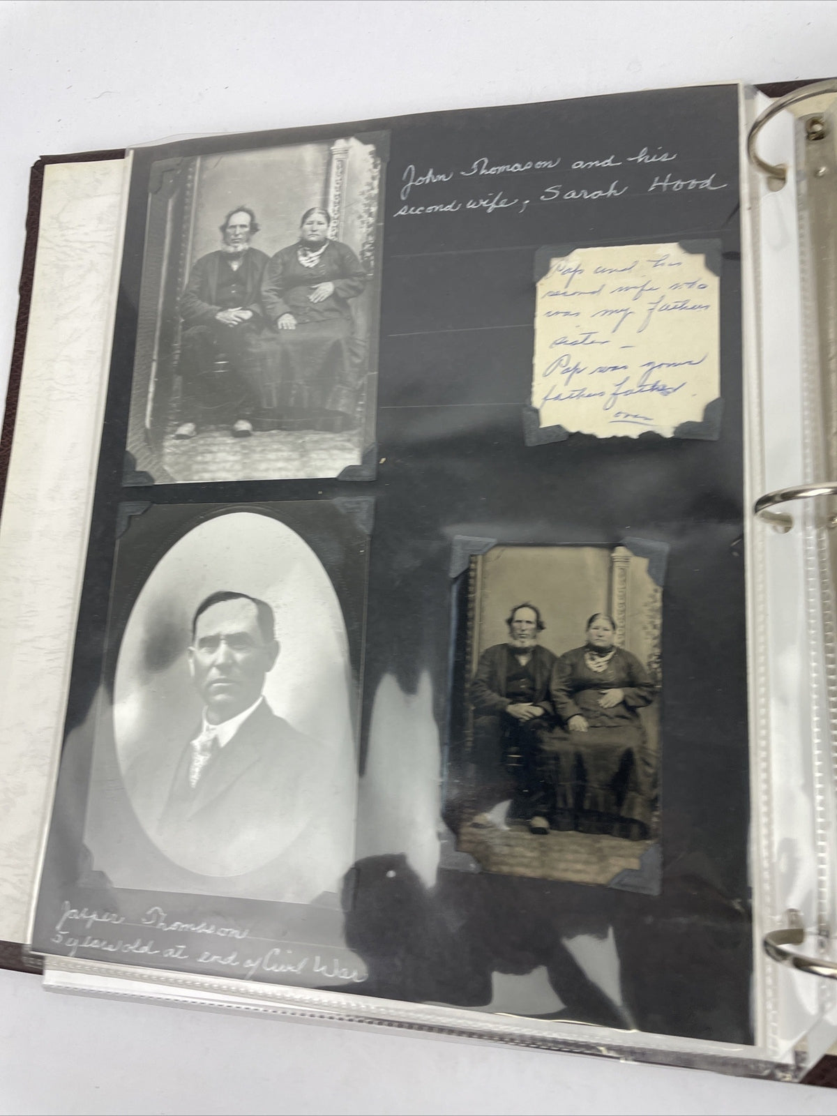 Antique Picture Album w/ tintypes B&W photos with Stories - LOOK
