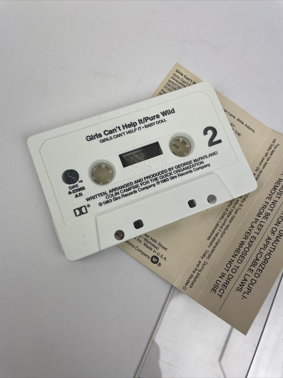 Girls Can't Help It - Pure Wild - 5-song mini - Audio Cassette Tape 1983 SIRE
