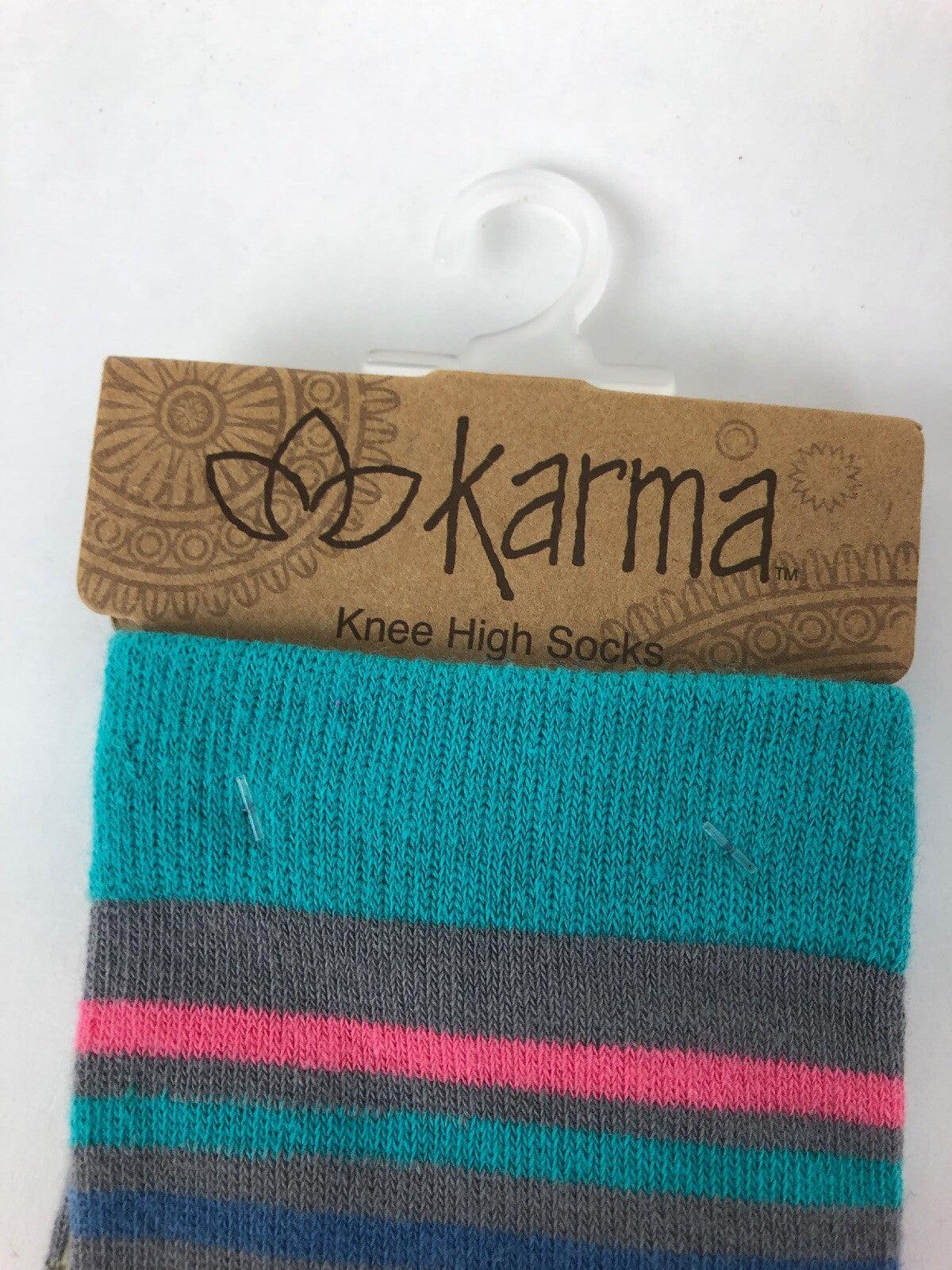 NWT KARMA Knee High Pastel Feather Socks OSFA - Fast Free Shipping