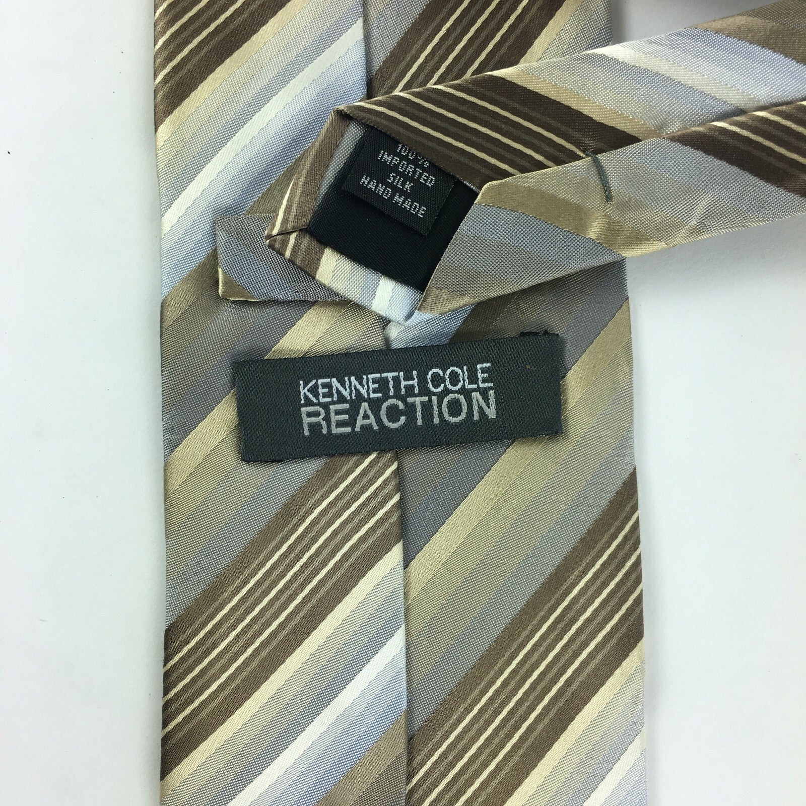 Genuine Kenneth Cole 100% Silk Handmade Stylish Formal/Casual Tie Multi Coloured