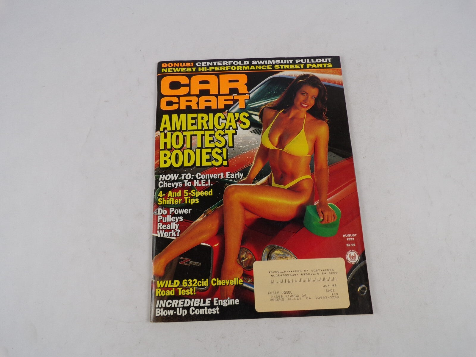 August 1993 Car Craft America's Hottest Bodies! Bonus! Centerfold Swimsuit Pullo