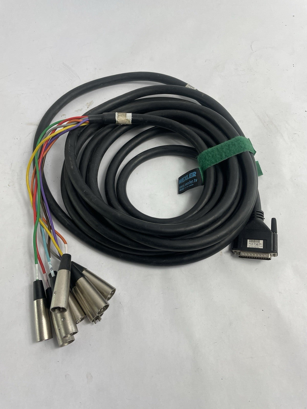 Wexler DB25 25-pin Analog D-Sub to 8 XLR3M Male Breakout Snake  25 ft  8 channel