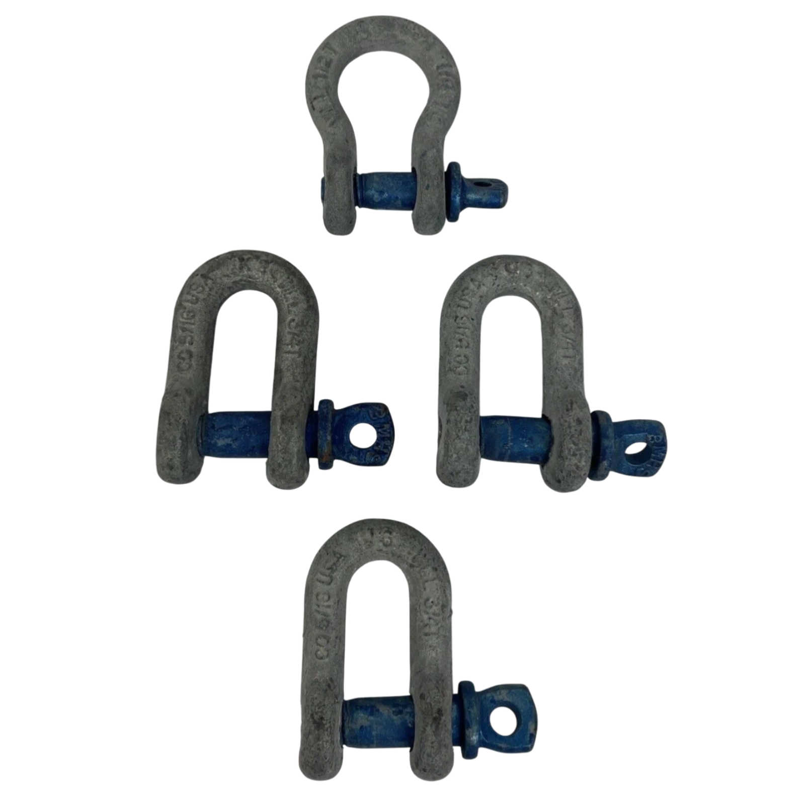 4 x CO 5/16 Inch D Shackle Anchor - 4 PACK - WLL 3/4 Ton Rating USA - LOOK