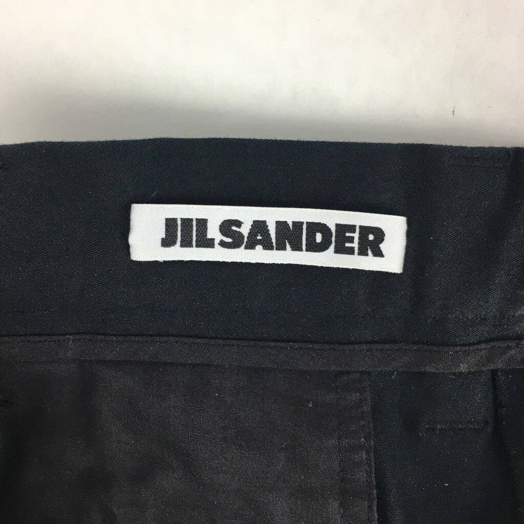 Jil Sander Women Dress Pants Black Zipper Fly Pockets Flat Front Stretch 40 x 31