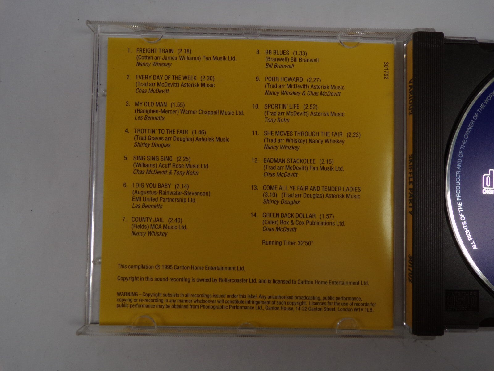 Skiffle Party Hot Sounds from Soho's Sliffle Cellars McDevitt Bill BramwellCD#37