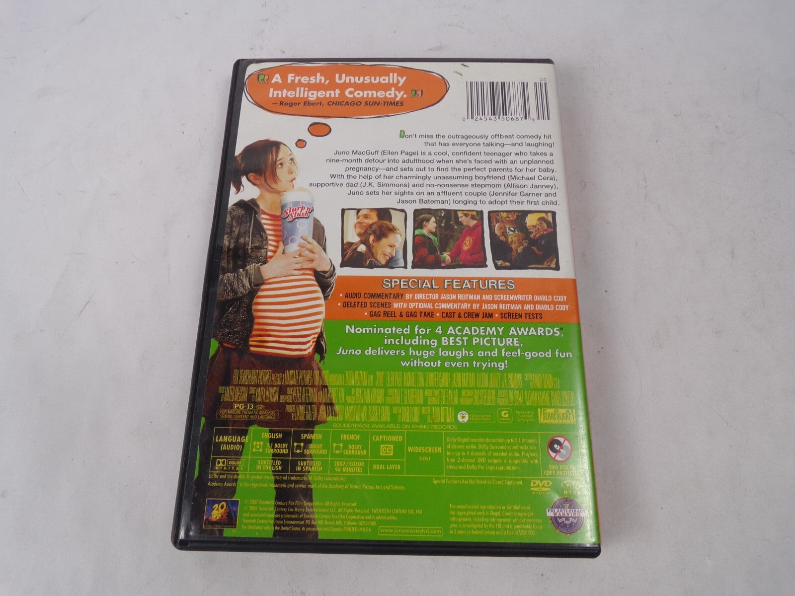 Juno A Jason Reitman Film "The Best Picture Of The Year" Ellen Page DVD Movies